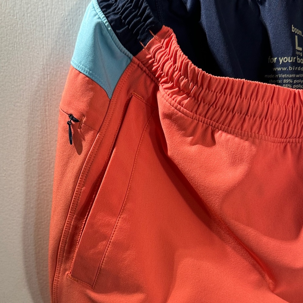 Birddogs Coral and Blue Athletic Shorts Men’s sz Large Long - Picture 3 of 5